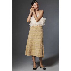 Mare Mare Mustard Yellow A line Knit Midi Skirt M